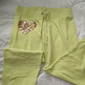 PINK Victoria's Secret sweat pants, Lime Green Sweats, XS